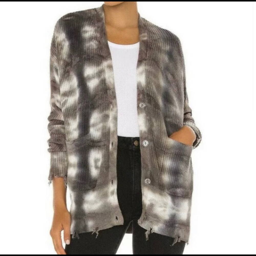 NWT YOUNG FABULOUS AND BROKE Indie Tie Dye Knit Button Cardigan
